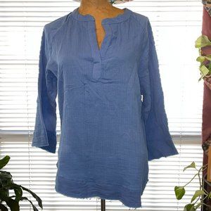 NWT $100 KYLA SEO Provence Blue Jasper Blouse XS S
